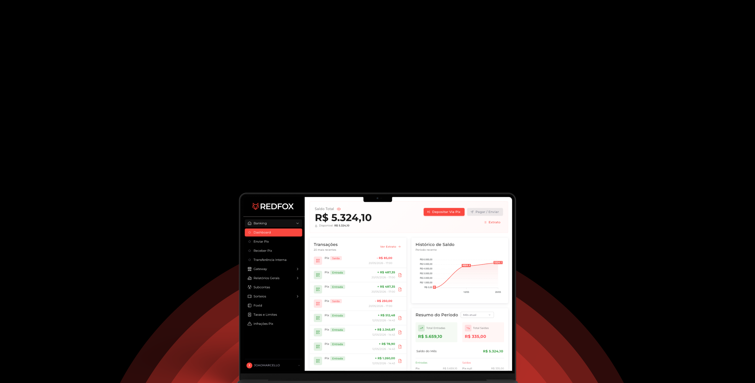 RedFox Dashboard Mockup
